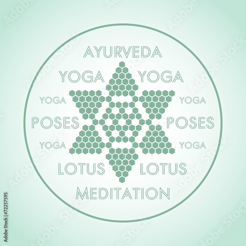 the logo is a stylized Lotus flower design Ayurveda yoga