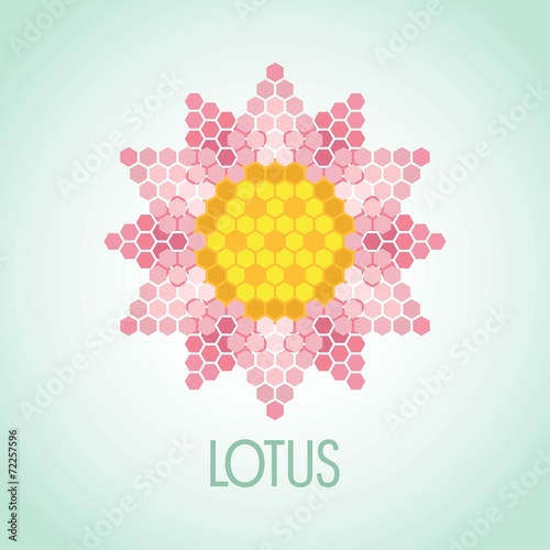 the Lotus flower mosaic emblem decorative styling
