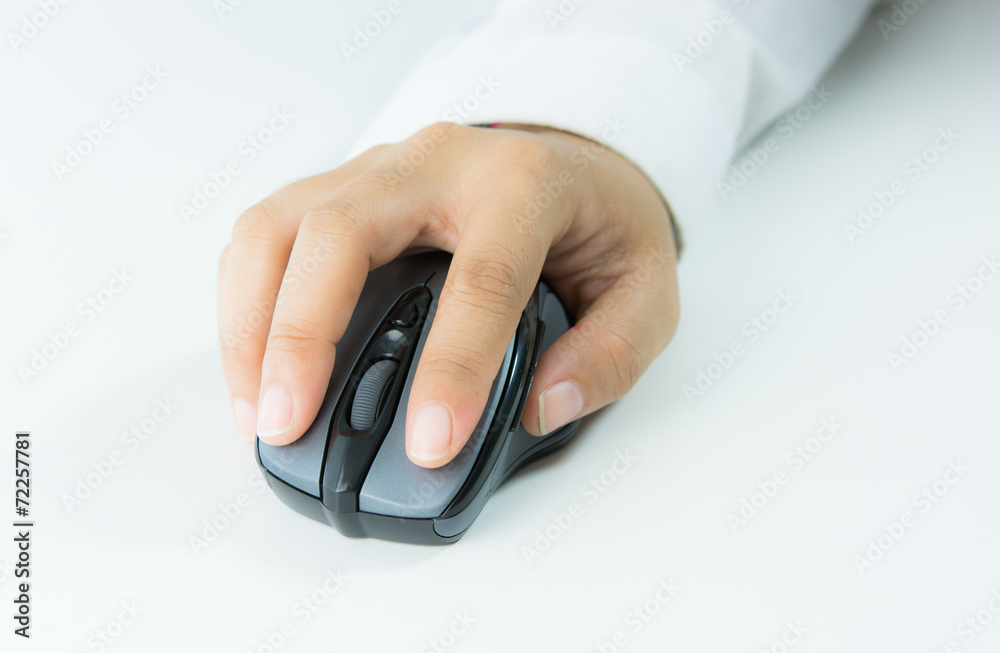 hand holding computer wireless mouse isolated hand holding computer wireless mouse isolated