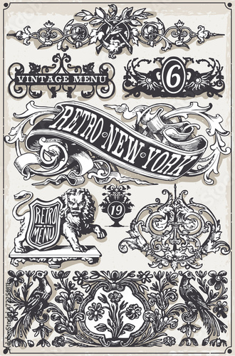 Vintage Page Hand Drawn Banners and Labels