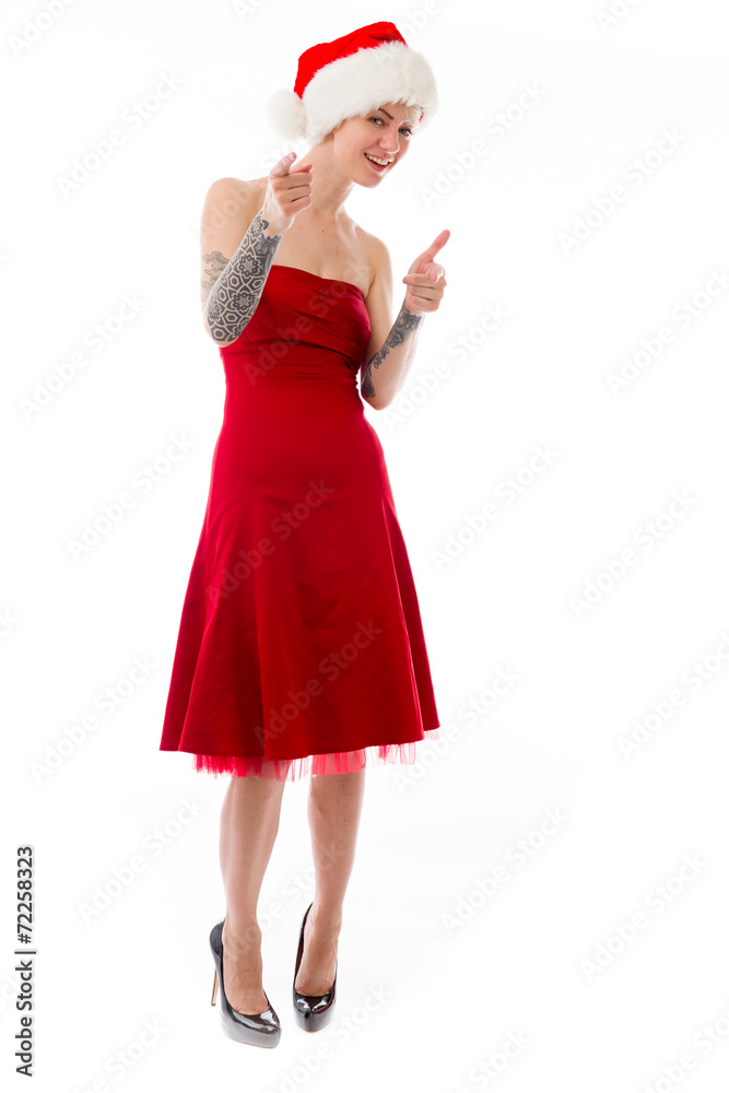 model isolated on plain background fingers pointing to camera model isolated on plain background fingers pointing to camera