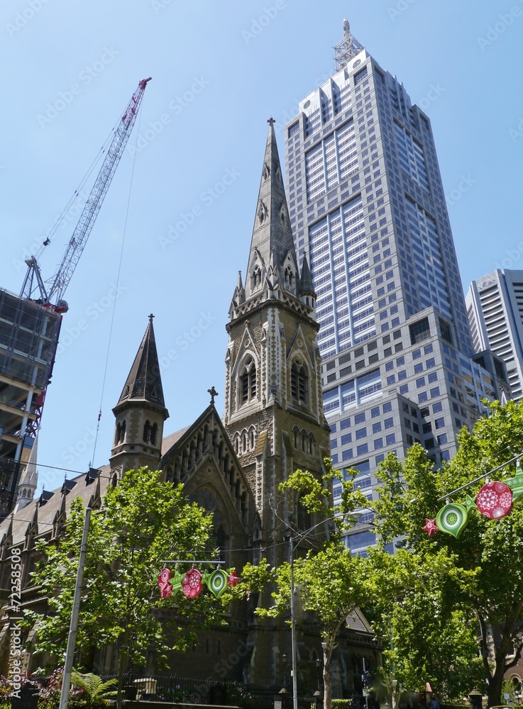 Historic and modern architecture in Melbourne in Australia