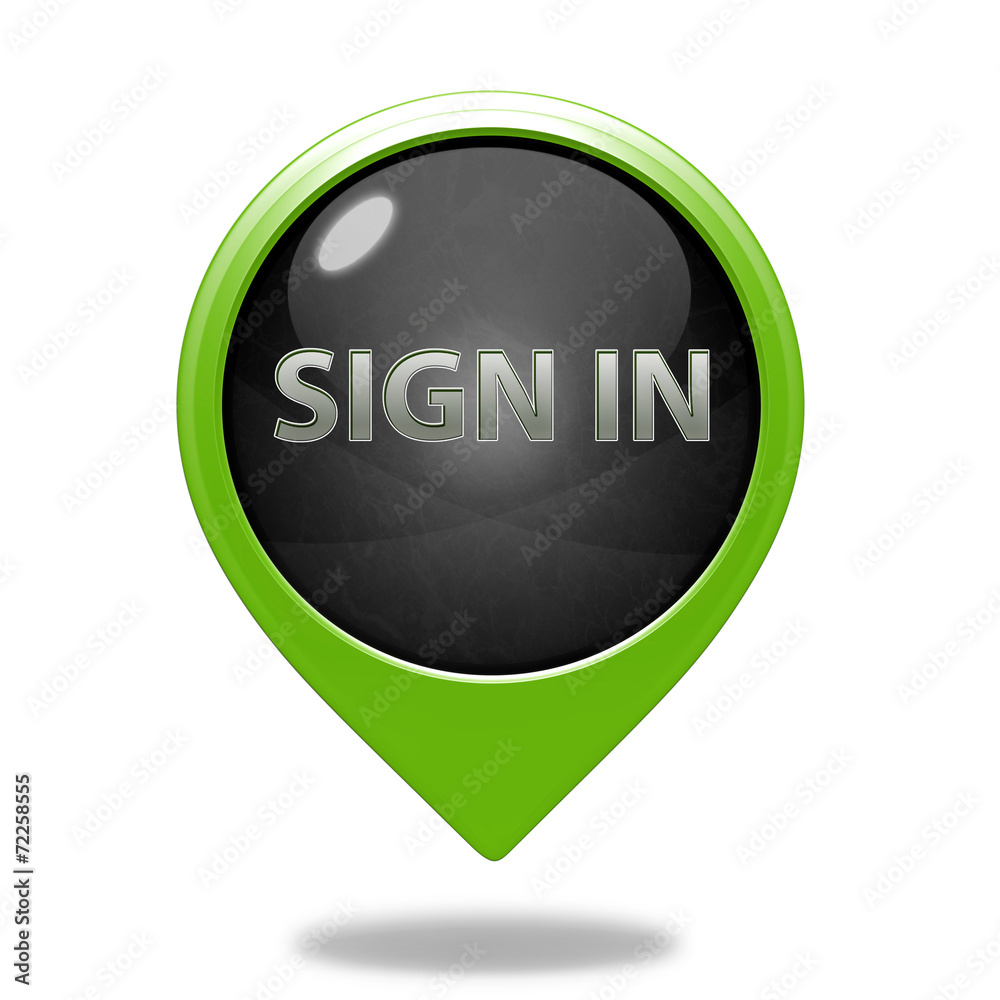 sign in pointer icon on white background sign in pointer icon on white background