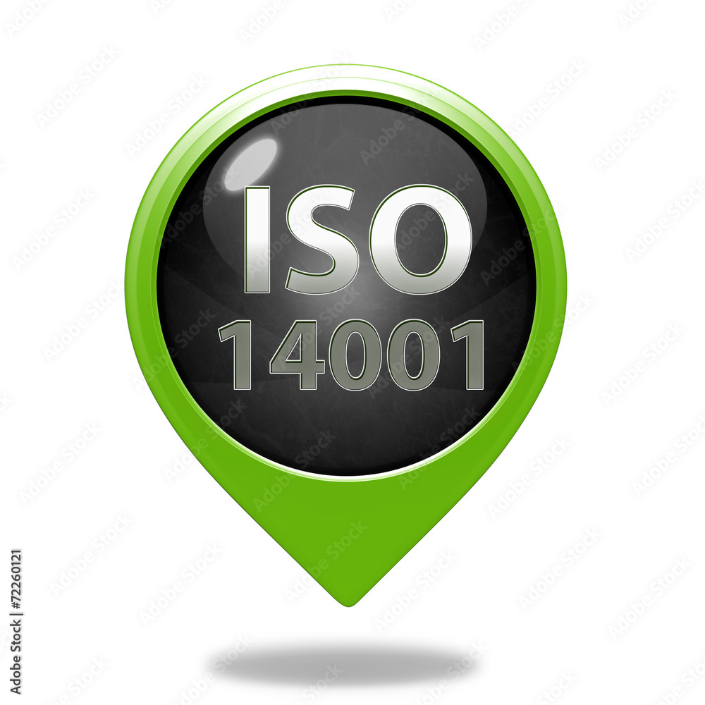 Iso 14001 pointer icon on white background Iso 14001 pointer icon on white background