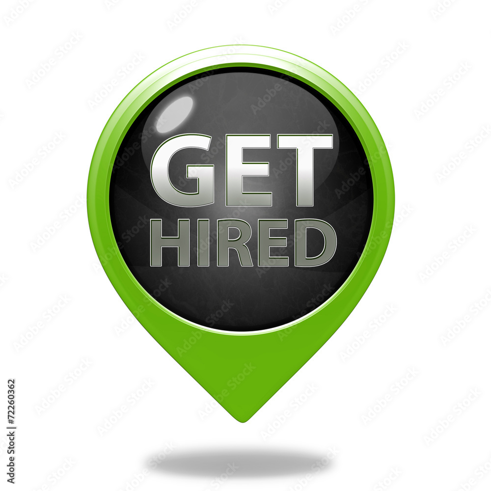 Get hired pointer icon on white background Get hired pointer icon on white background