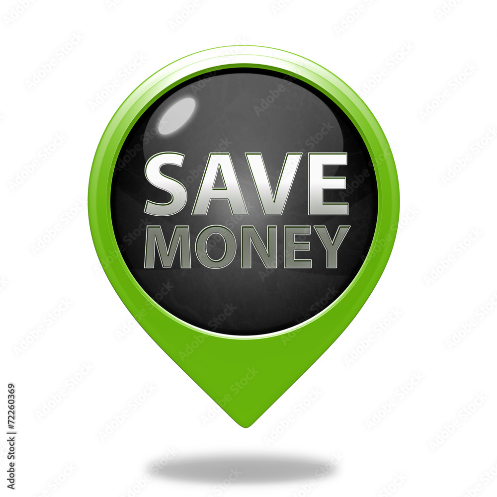 Save money pointer icon on white background Save money pointer icon on white background