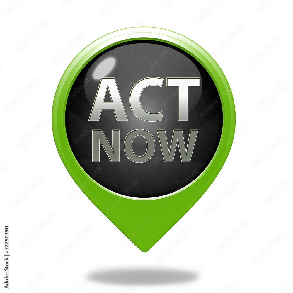 Act now pointer icon on white background Act now pointer icon on white background
