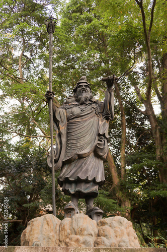 Bronze statue of the ascetic in yoshino mountain,nara,japan