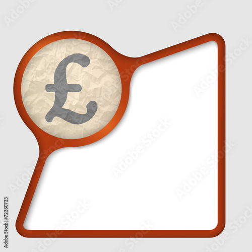 abstract frame with texture of crumpled paper and pound sterling