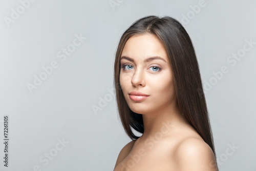 attractive beautiful woman portrait on white background