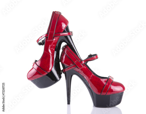 Elegant red female shoes