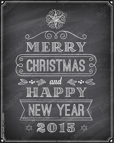 Vector Christmas Chalkboard Greeting Card