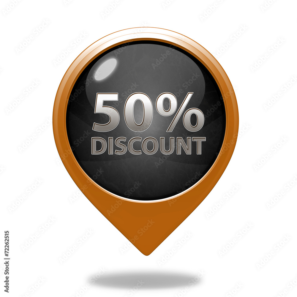 Discount 50 pointer icon on white background Discount 50 pointer icon on white background