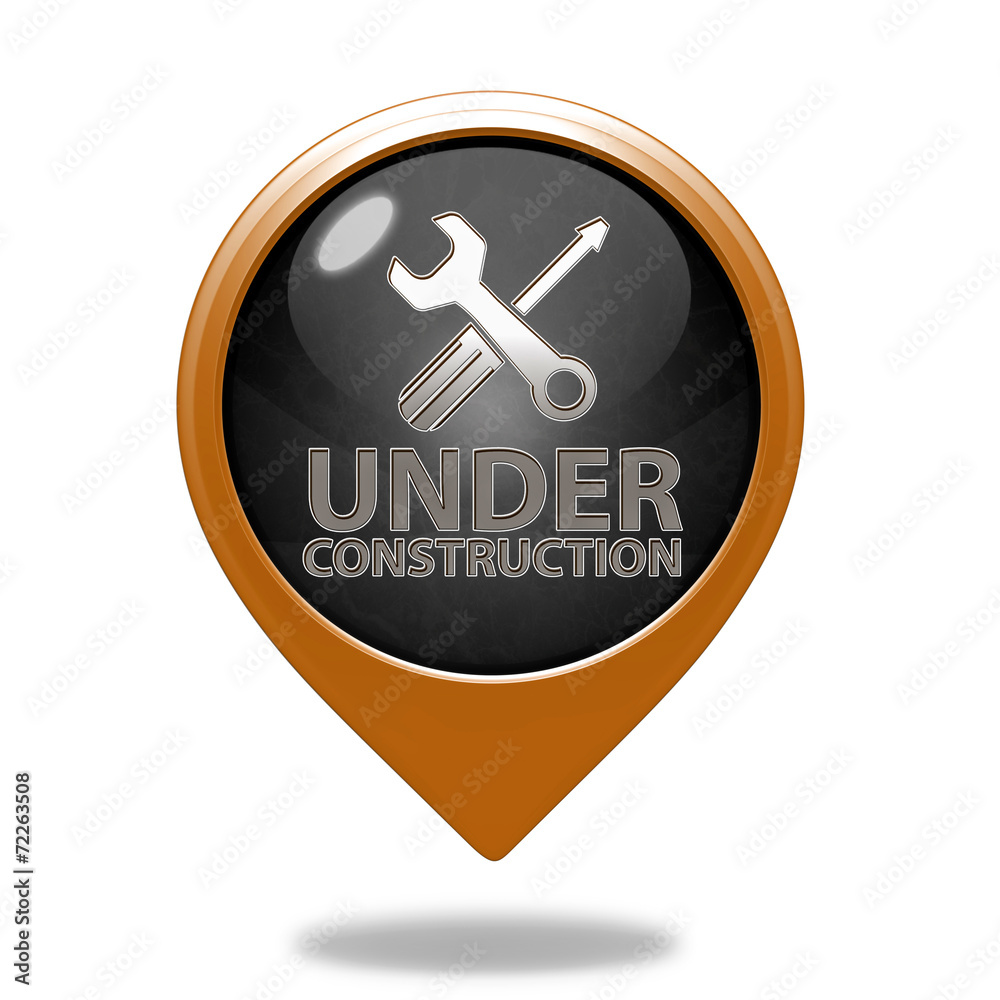 Under construction pointer icon on white background Under construction pointer icon on white background