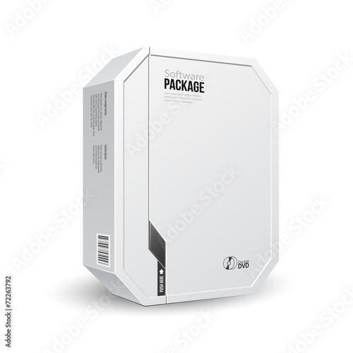 Octagon Modern White Software Package Box With DVD