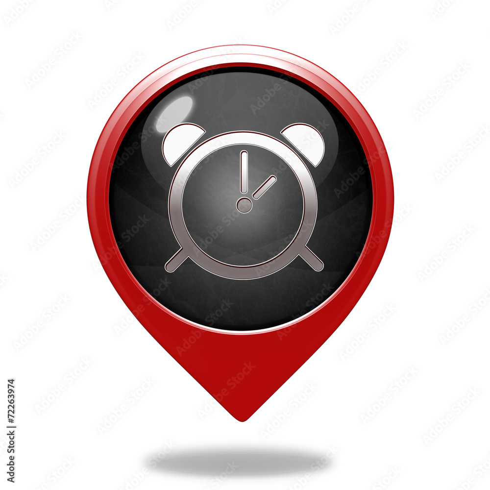 alarm pointer icon on white background alarm pointer icon on white background