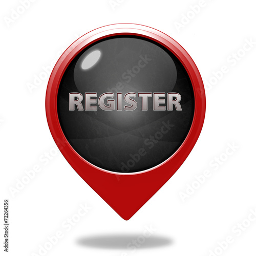 register pointer button on white background