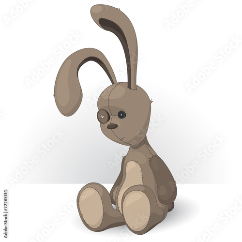 Sad Rabbit Soft Toy Character. Emotion Of Sadness, Sorrow
