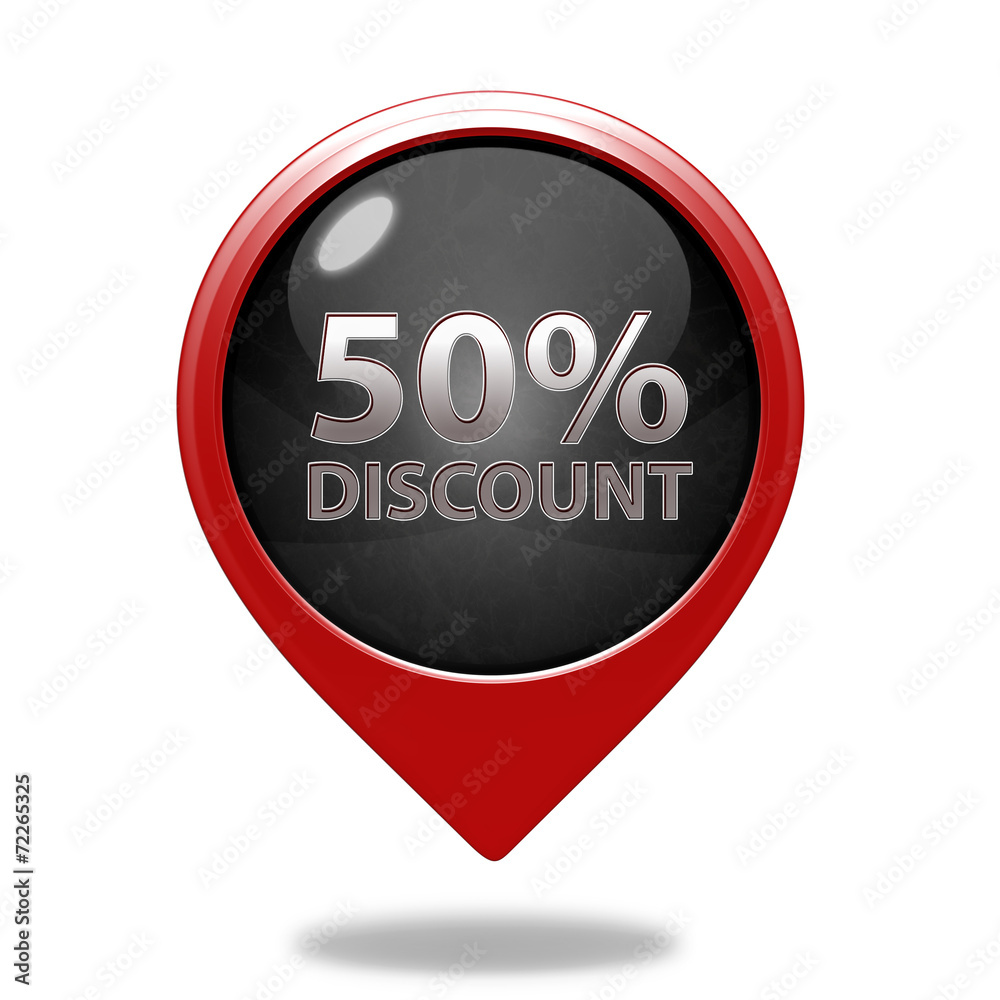 Discount 50 pointer icon on white background Discount 50 pointer icon on white background