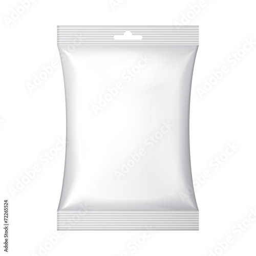 White Blank Foil Food Snack Sachet Bag Hang Slot Packaging