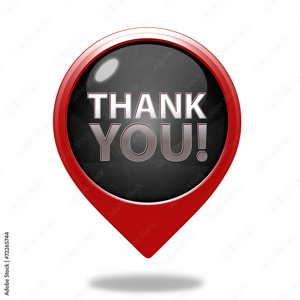 Thank you pointer icon on white background Thank you pointer icon on white background