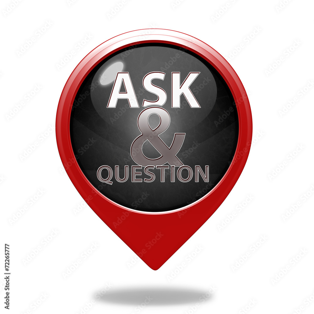 Q&A pointer icon on white background Q&A pointer icon on white background