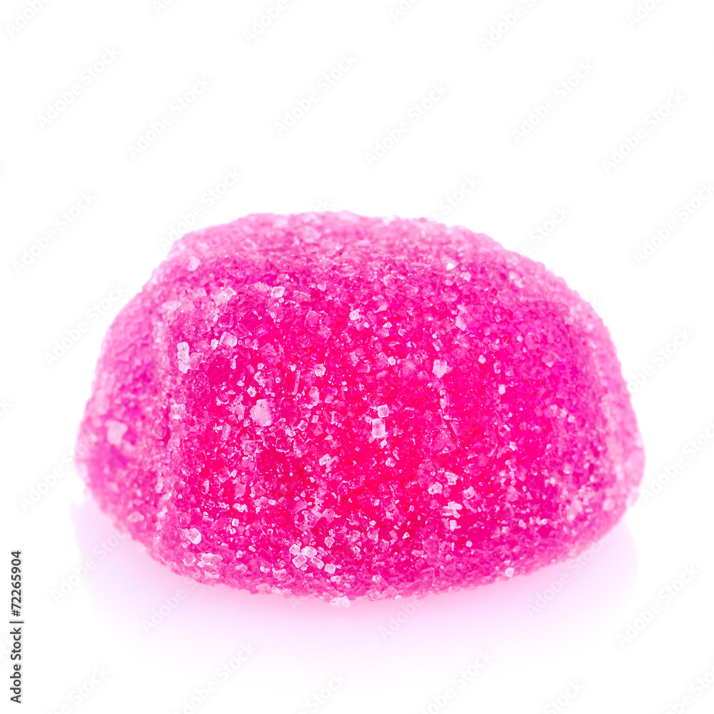 Color fruit jelly candies on the white background Color fruit jelly candies on the white background