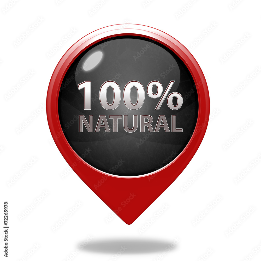 100% natural pointer icon on white background 100% natural pointer icon on white background
