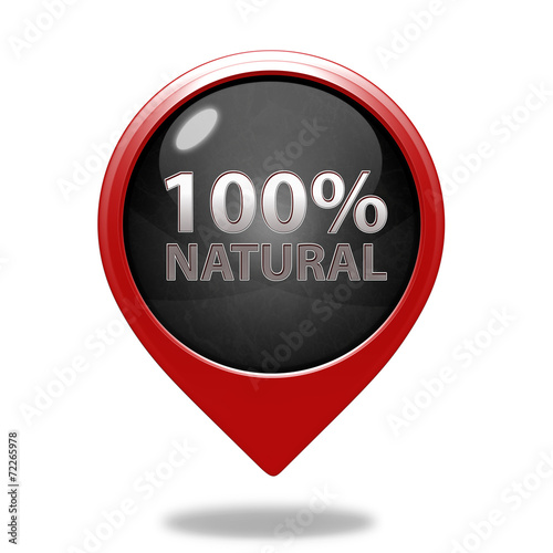 100% natural pointer icon on white background