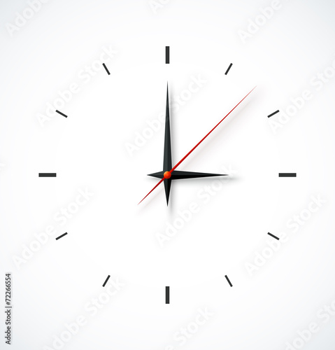 Clock face on white background