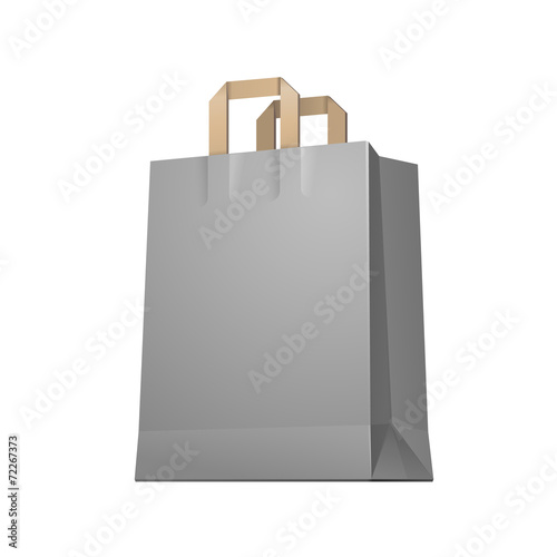 Carrier Shopping Paper Bag Gray Graphite Empty EPS10