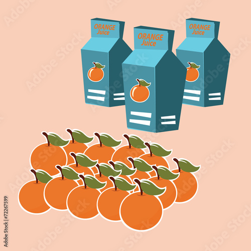 orange juice carton box. vector illustration.