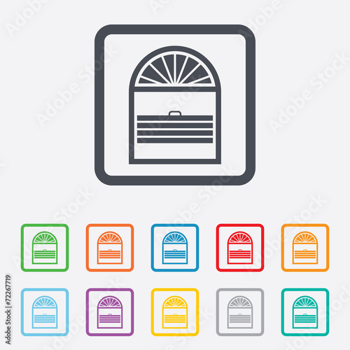 Louvers plisse sign icon. Window blinds jalousie