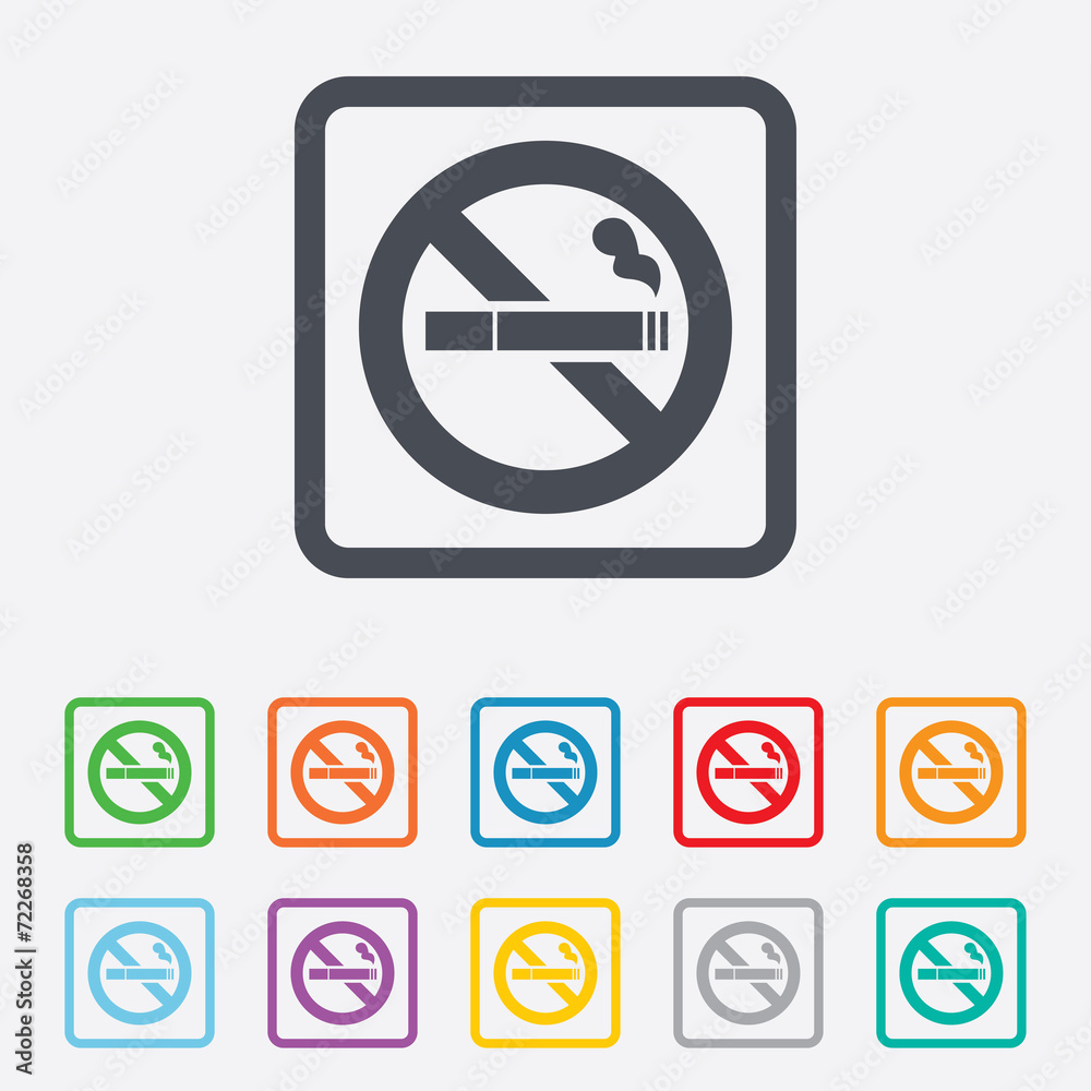 No Smoking sign icon. Cigarette symbol. No Smoking sign icon. Cigarette symbol.