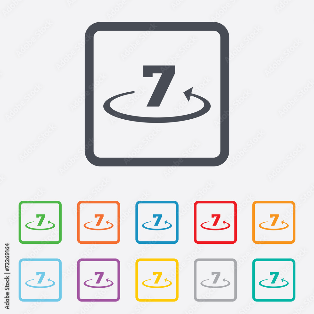 Return of goods within 7 days sign icon. Return of goods within 7 days sign icon.