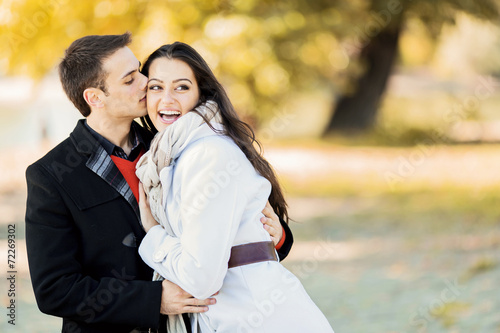 Young couple in the autumn ...