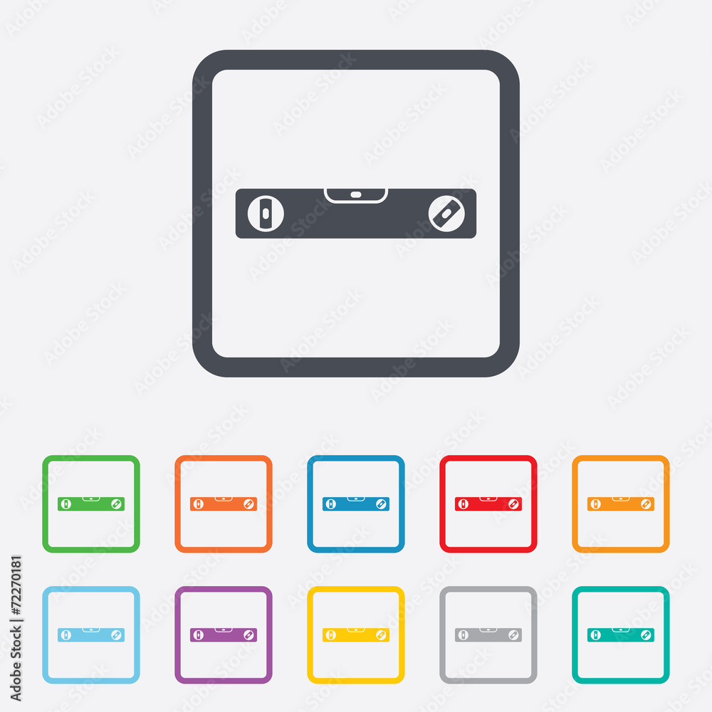 Bubble level sign icon. Spirit tool symbol.