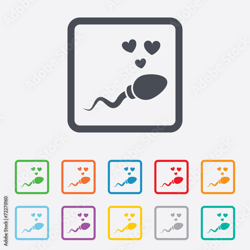 Sperm sign icon. Fertilization symbol.