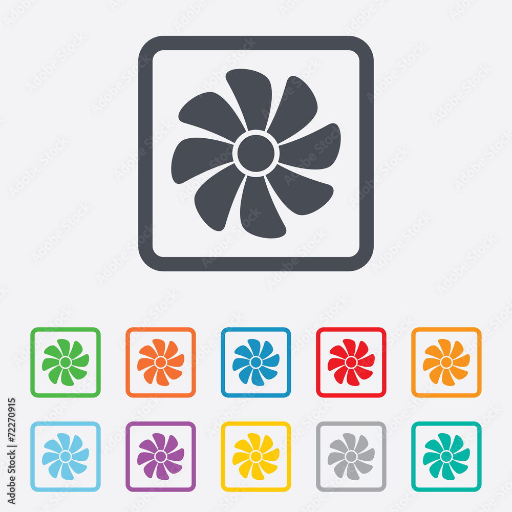 Ventilation sign icon. Ventilator symbol. Ventilation sign icon. Ventilator symbol.