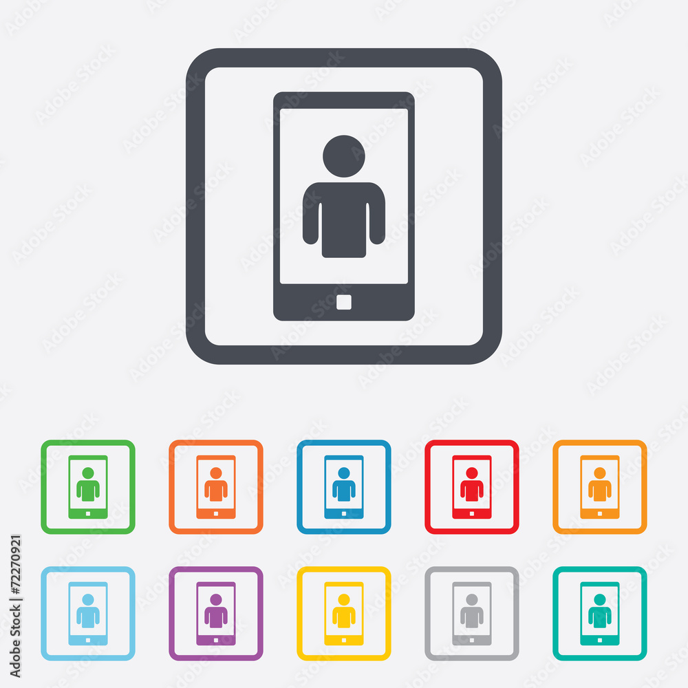 Video call sign icon. Smartphone symbol. Video call sign icon. Smartphone symbol.