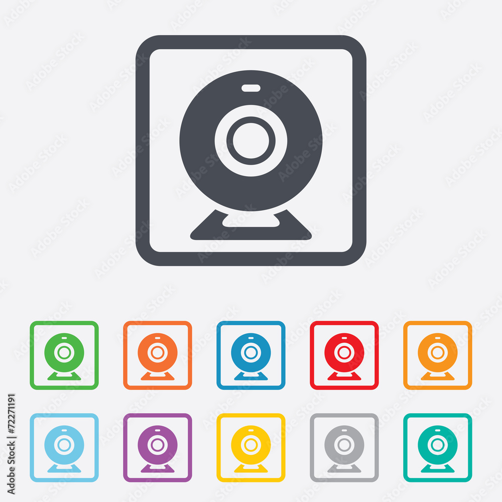 Webcam sign icon. Web video chat symbol. Webcam sign icon. Web video chat symbol.
