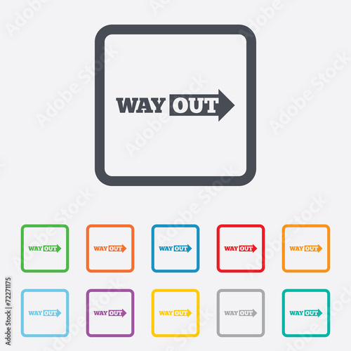 Way out right sign icon. Arrow symbol.