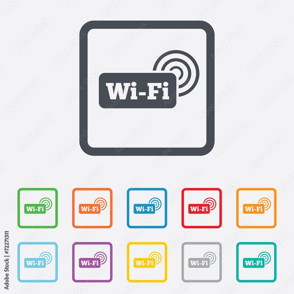 Free wifi sign. Wifi symbol. Wireless Network.