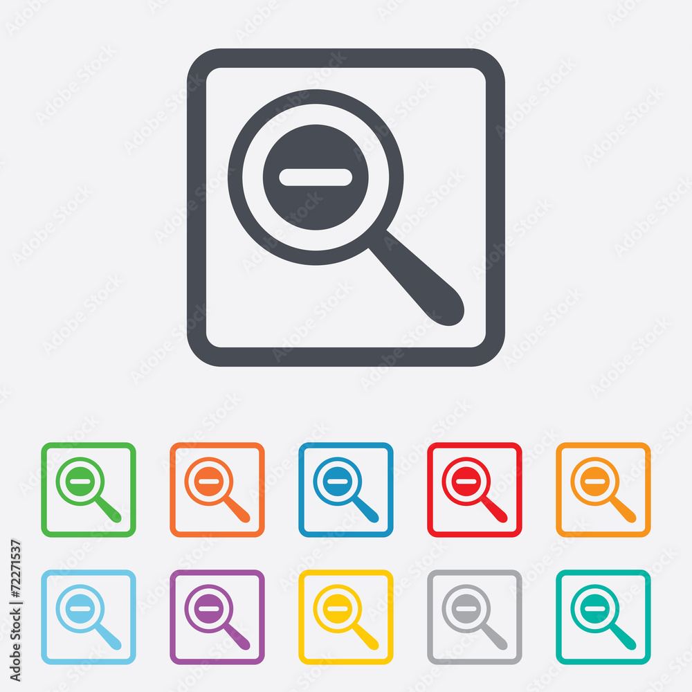 Magnifier glass sign icon. Zoom tool. Navigation Magnifier glass sign icon. Zoom tool. Navigation