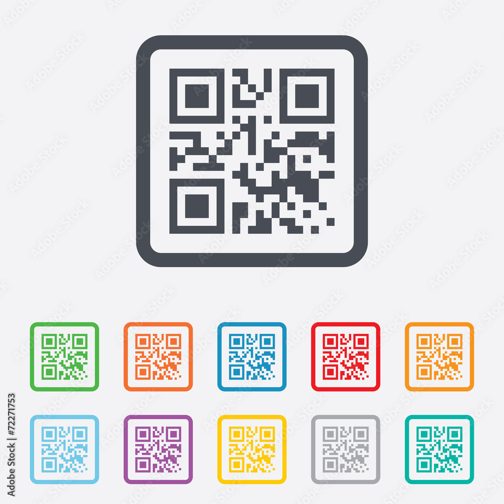 Qr code sign icon. Scan code symbol. Qr code sign icon. Scan code symbol.