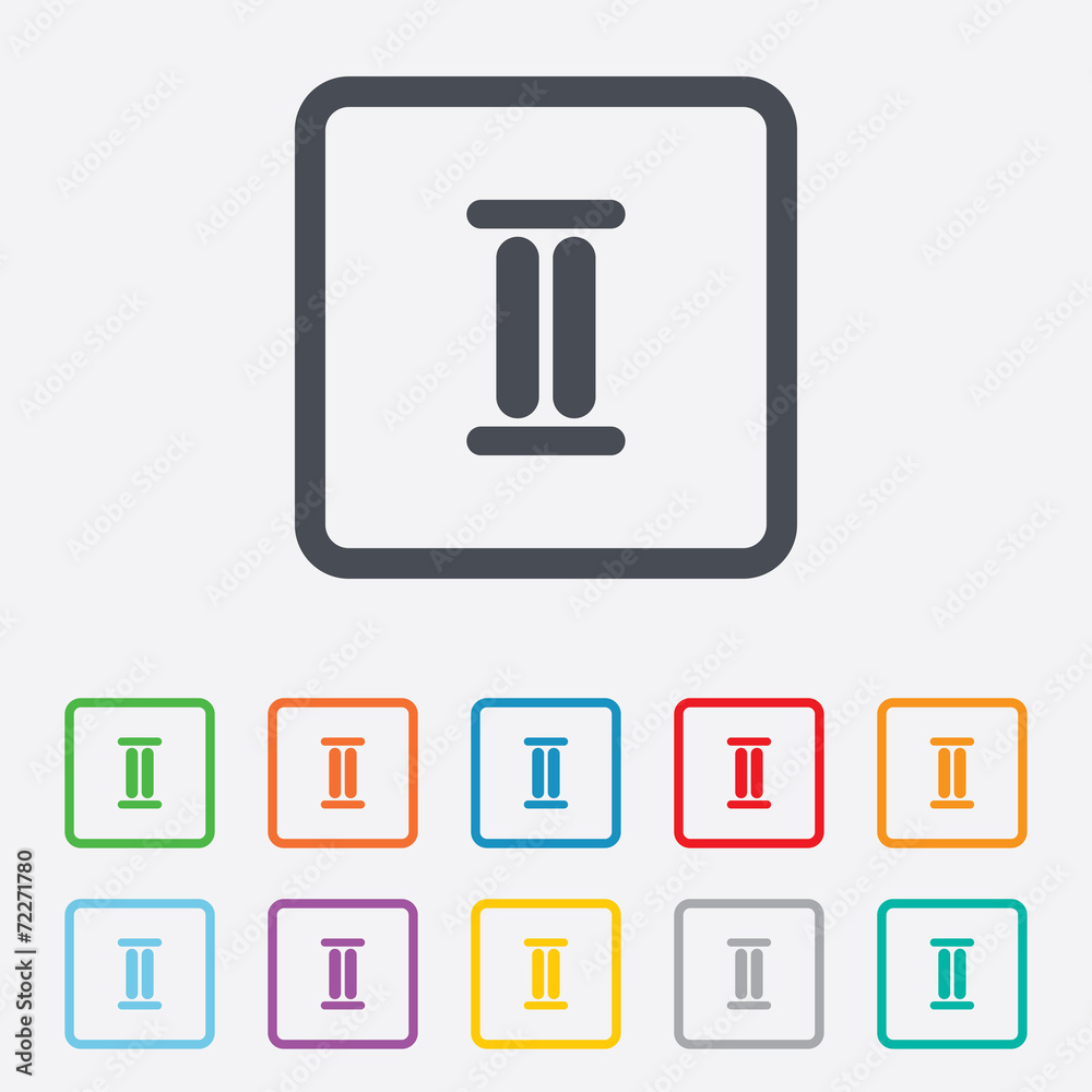 Roman numeral two icon. Roman number two sign.