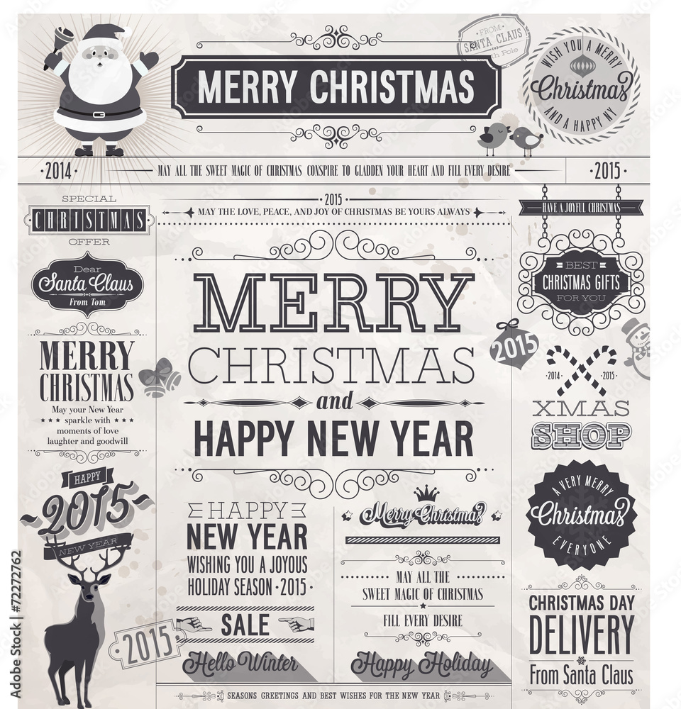 Christmas set - labels, emblems and other decorative elements. Christmas set - labels, emblems and other decorative elements.