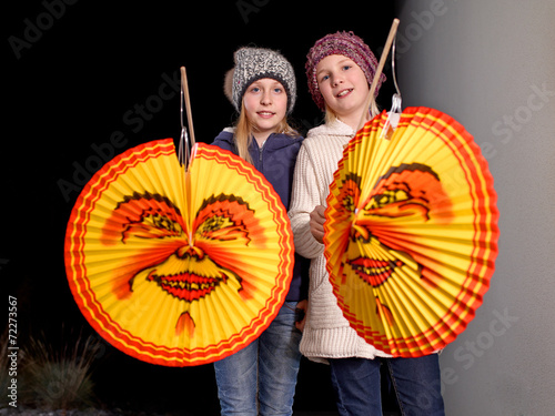 Kids with lamps on St. Martins Day photo