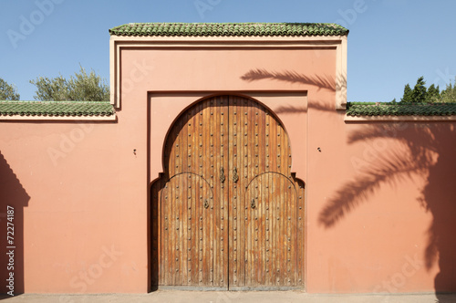 Oriental arch gate in the old town of Marrakesh, Morocco
