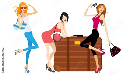 girls in shopping holiday